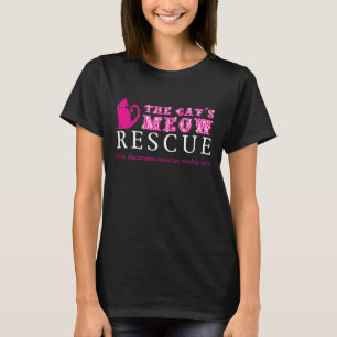 Der Der Meow-Rettungs-Schwarz-T - Shirt der Katze