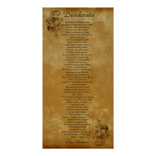 Der Desiderata-Pergament-Look-Hintergrundscroll Poster