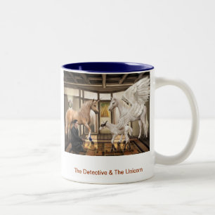 Der Detektiv u. das Einhorn Zweifarbige Tasse