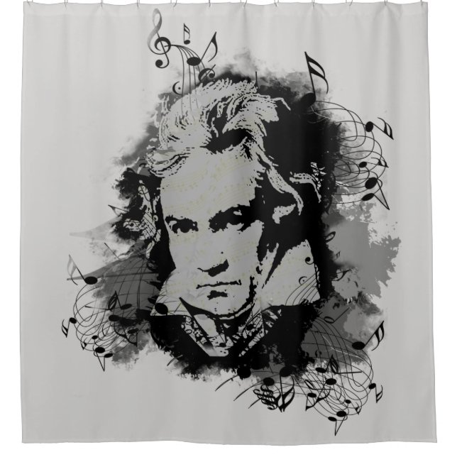 Der deutsche Komponist Beethoven Klassik Duschvorhang (Vorderseite)