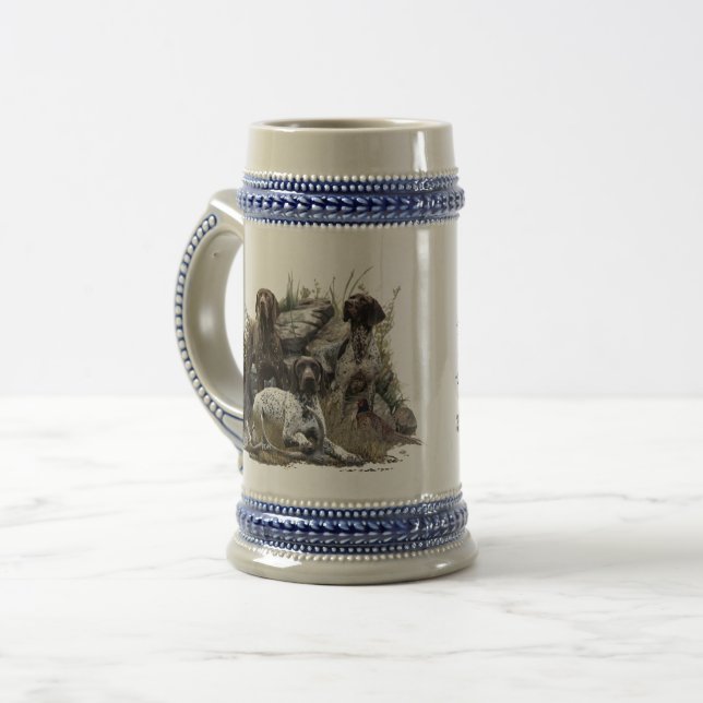 Der deutsche Kurzhaar oder Deutsch Kurzhaar Bierglas (Vorderseite Links)