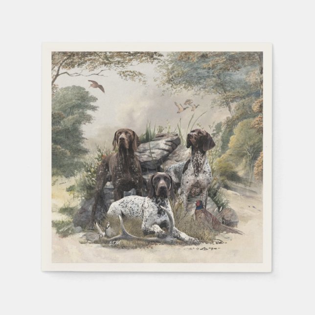 Der deutsche Kurzhaar oder Deutsch Kurzhaar Serviette (Vorderseite)