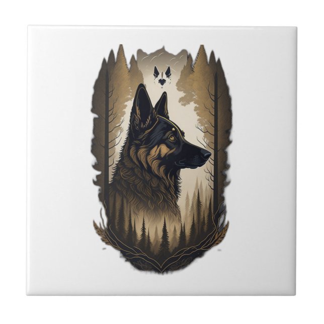 Der Deutsche Schäferhund 008  Fliese (Vorderseite)