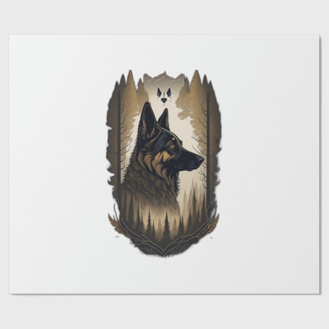 Der Deutsche Schäferhund 008  Geschenkpapier (Flach)