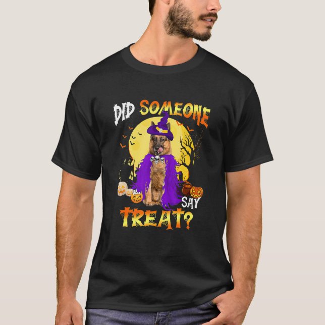 Der deutsche Schäferhund Halloween hat jemand Trea T-Shirt (Vorderseite)