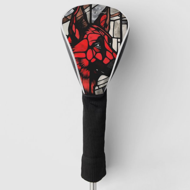 Der Deutsche Schäferhund Rot und Schwarz 004 - Uli Golf Headcover (Vorderseite)
