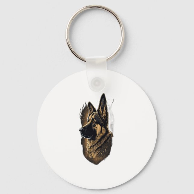 Der deutsche Schäferhund Schlüsselanhänger (Vorderseite)