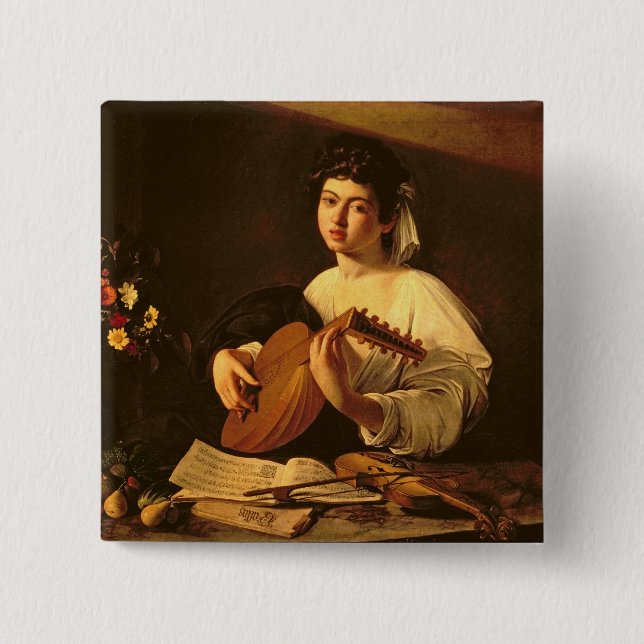 Der Dichtungskitt-Spieler, c.1595 Button (Vorderseite)