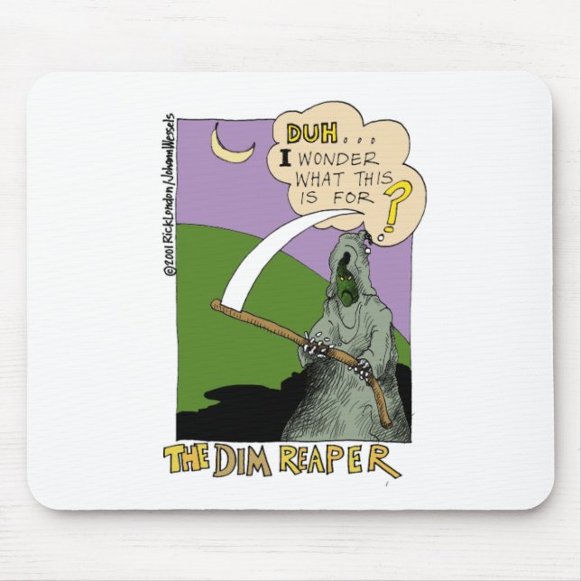 Der Dim Sensenmann Funny Halloween Cartoon Geschen Mousepad (Vorne)