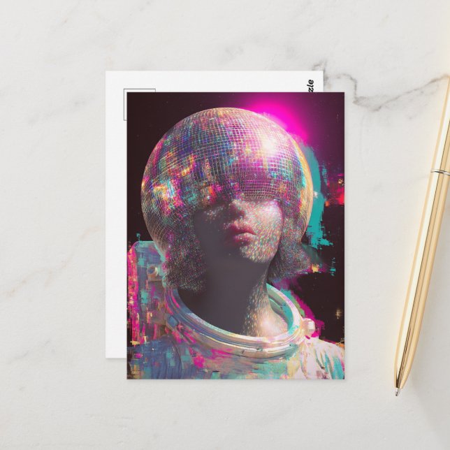 Der Diskoastronaut Postkarte (Vorderseite/Rückseite Beispiel)