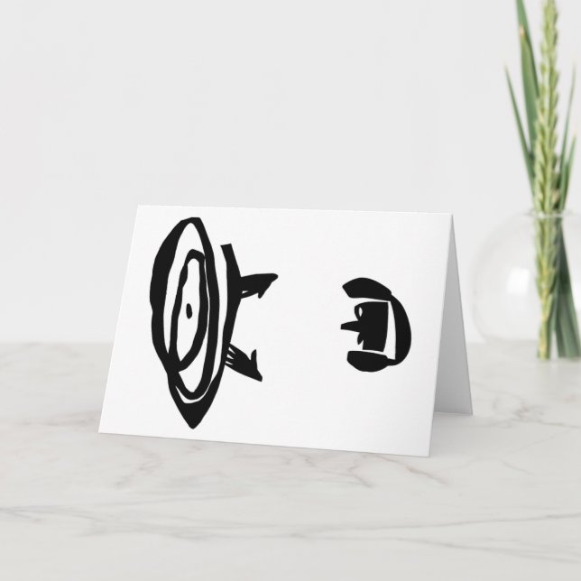 DER DJ MIT KOPFANGEN DANKESKARTE (Vorderseite)