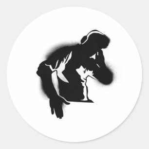 Der DJ Runder Aufkleber