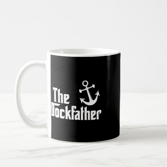 Der Dockfather Lustiges Boot Anglerboot Vater Capt Kaffeetasse (Links)