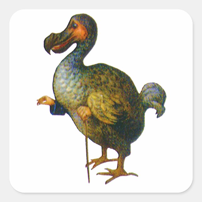 Der Dodo-Vogel aus der Alice im Wunderland Quadratischer Aufkleber (Vorderseite)
