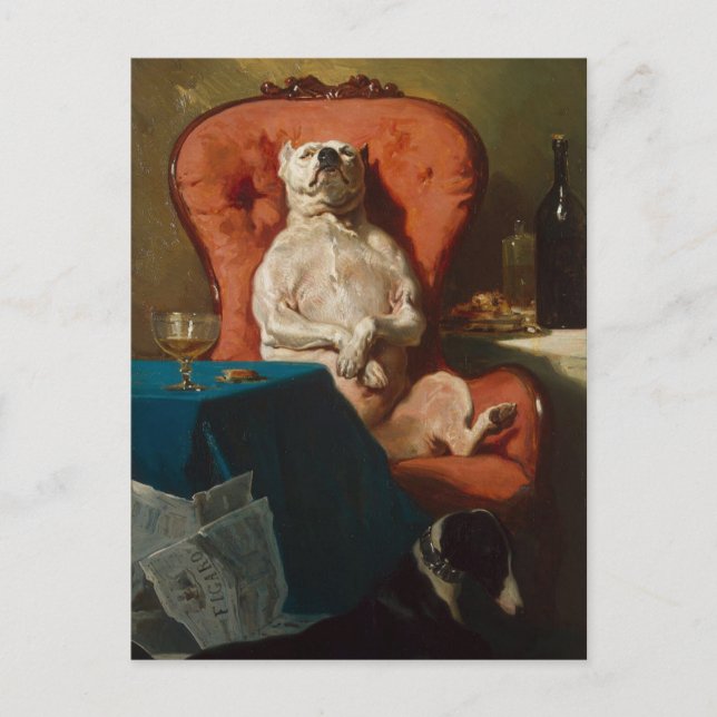 Der Dogvater Don Smug Mops, auch Mops Daddy Postkarte (Vorderseite)