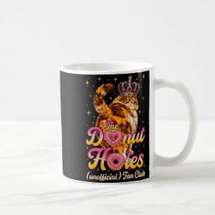 Der Donut-Löcher-Fanclub lustiger Katzen-Meme Kaffeetasse