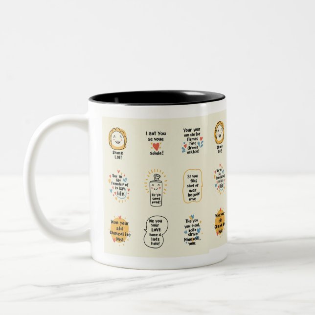 Der Doodle-Effekt: Kunst mit einem positiven Effek Zweifarbige Tasse (Links)