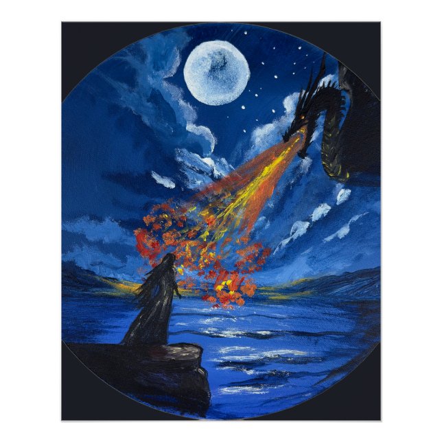  Der Drache - Handgefertigtes Kunstwerk  Poster (Vorderseite)