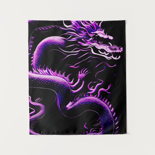 Der Drache Lila Wandteppich (Vorderseite)