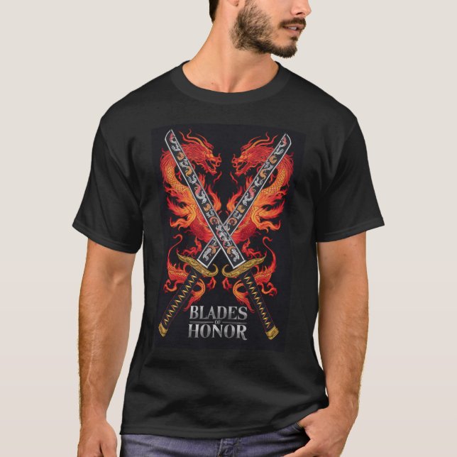Der Drache Samurai T-Shirt (Vorderseite)