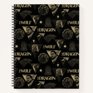 Der Drache und das Wolf Daenerys & Jon-Muster Notizbuch