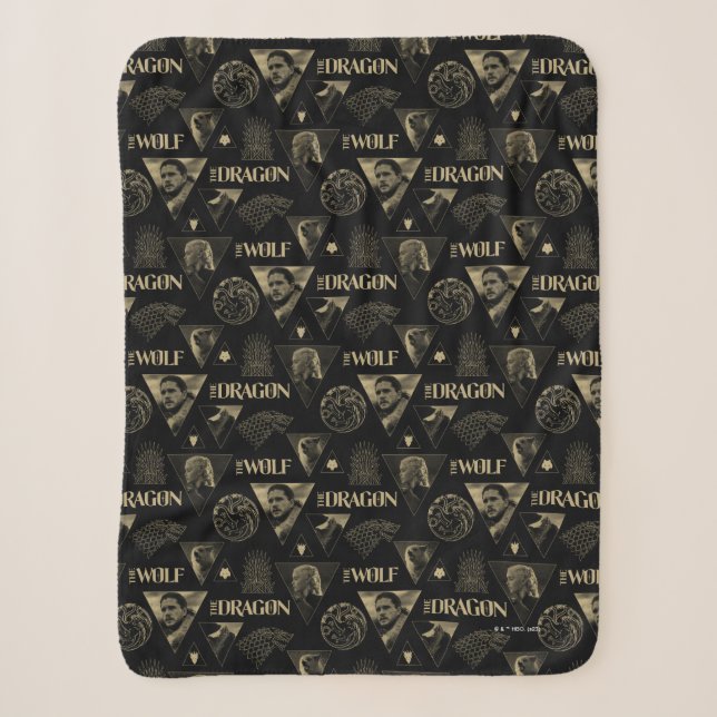 Der Drache und das Wolf Daenerys & Jon-Muster Sherpadecke (Vorderseite)