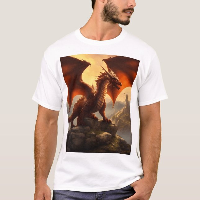 Der Drache und der Berg" T-Shirt (Vorderseite)