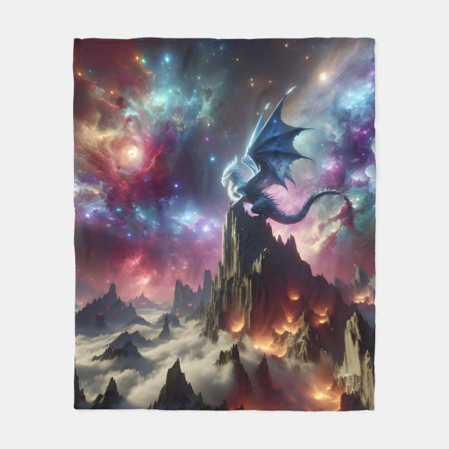 Der Drache und die Sterne Fleecedecke (Vorderseite)