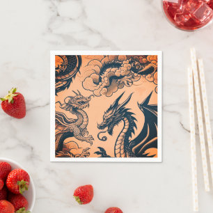 Der Drachenkrieg Orange Skies Serviette