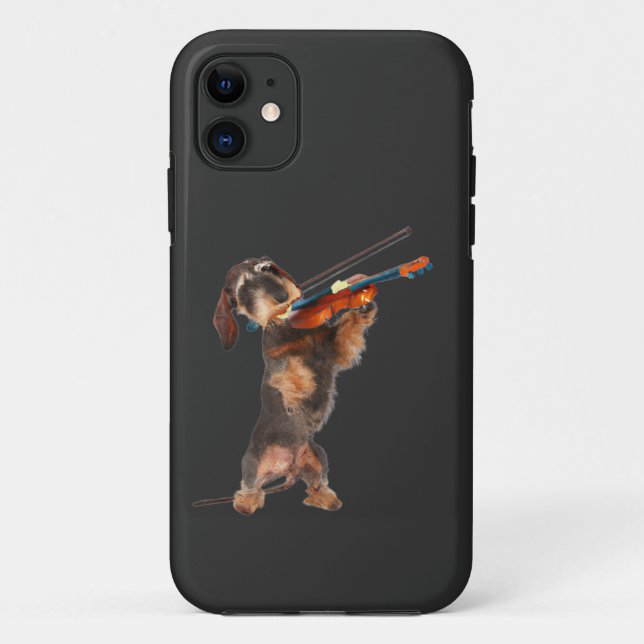 Der Drahthaarterrier Dackel Violinist Case-Mate iPhone Hülle (Rückseite)