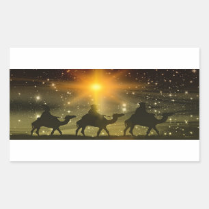 Der drei Männers-religiöse Weihnachtsaufkleber Rechteckiger Aufkleber