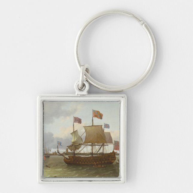 Der Drei-Meister "Britannia" in Rotterdam, 1698 Schlüsselanhänger (Vorne)