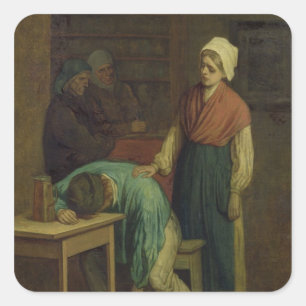 Der Drunkard Quadratischer Aufkleber
