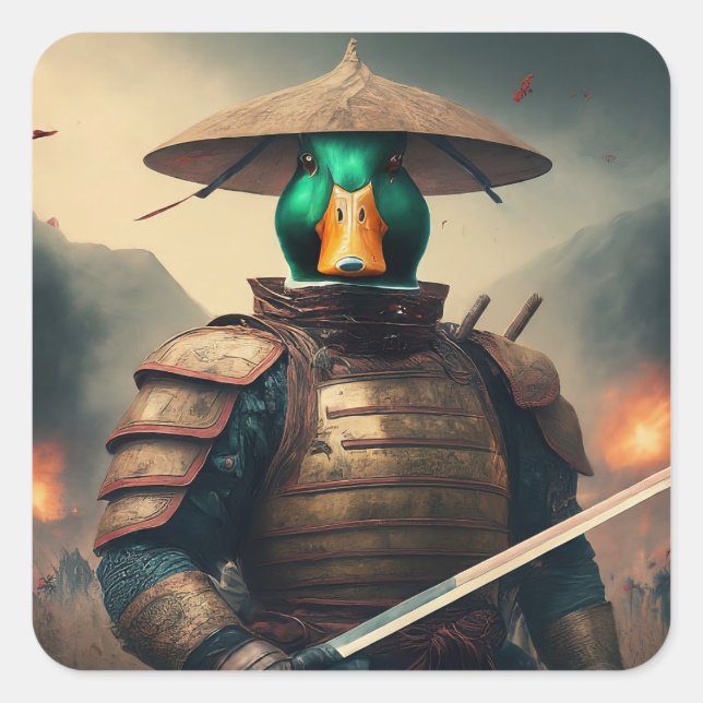 Der Ducky Verteidiger Quadratischer Aufkleber (Vorderseite)