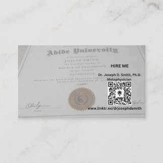 Der Dudeist-Metaphysiker Visitenkarte