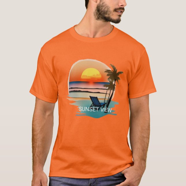 Der dunkelorange T - Shirt des Menschen. (Vorderseite)