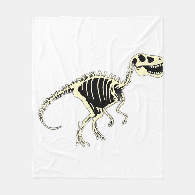 Der dunkle Cartoon Dinosaur Skeleton Fleecedecke (Vorderseite)