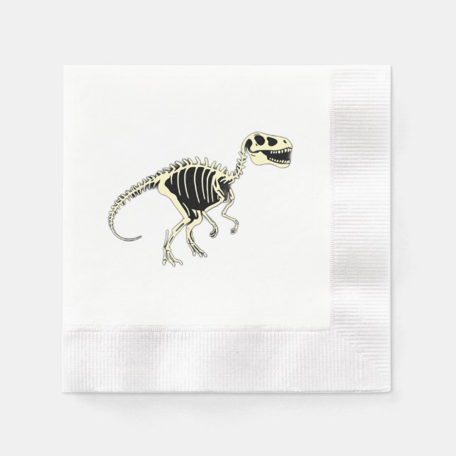 Der dunkle Cartoon Dinosaur Skeleton Serviette (Vorderseite)