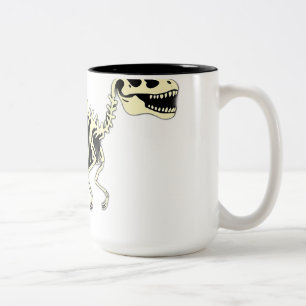 Der dunkle Cartoon Dinosaur Skeleton Zweifarbige Tasse