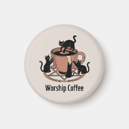 Der dunkle Herr katzt Kaffee anbeten, Kaffee anbet Magnet