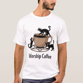 Der dunkle Herr katzt Kaffee anbeten, Kaffee anbet T-Shirt