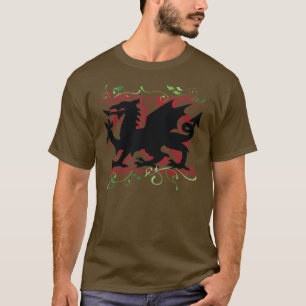 Der dunkle T - Shirt der Waliser-Drache-Männer