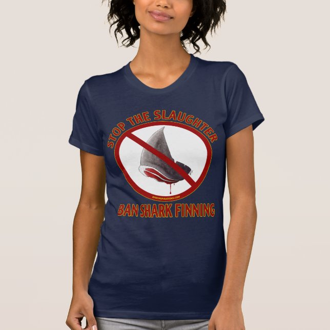Der dunkle T - Shirt Verbot-Haifisch Finning (Vorderseite)
