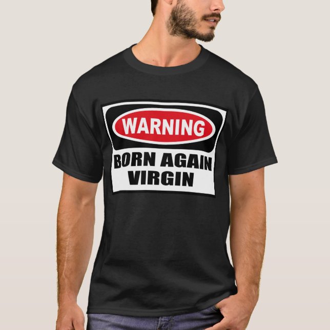 Der dunkle T - Shirt warnender GEBORENER WIEDER (Vorderseite)