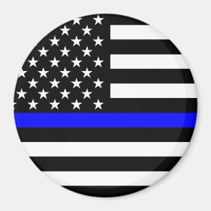Der dünne Blue Line-Flagge-Dekor Magnet