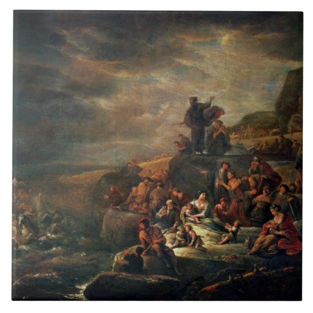 Der Durchgang des roten Meeres (Öl auf Leinwand) Fliese (Vorderseite)