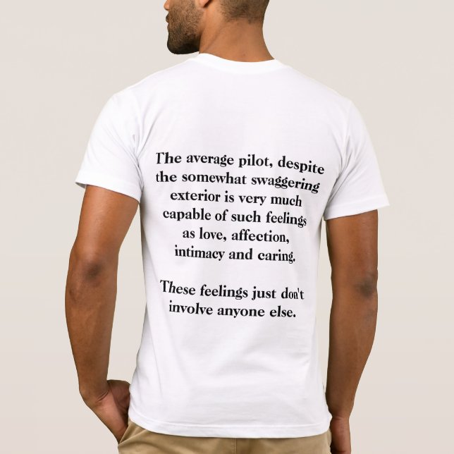 Der durchschnittliche Pilot, trotz swaggering ein T-Shirt (Rückseite)