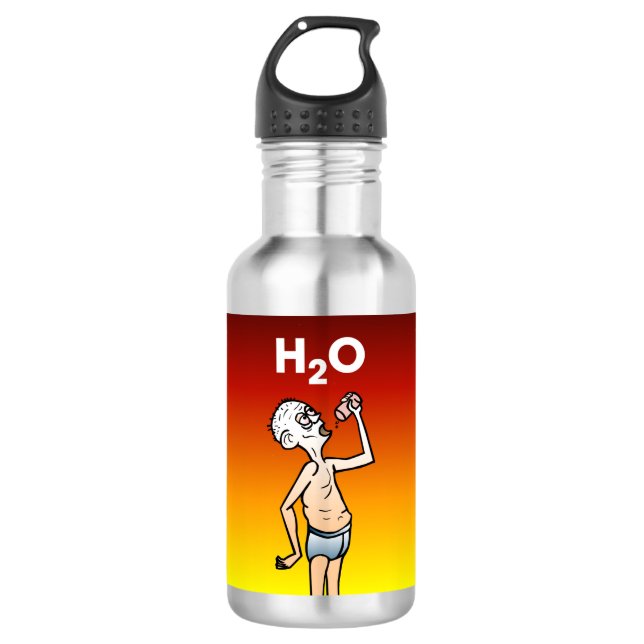 Der Durstige Mann Edelstahlflasche (Vorderseite)