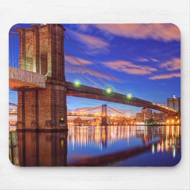 Der East River, Brooklyn-Brücke, Manhattan Mousepad (Vorne)