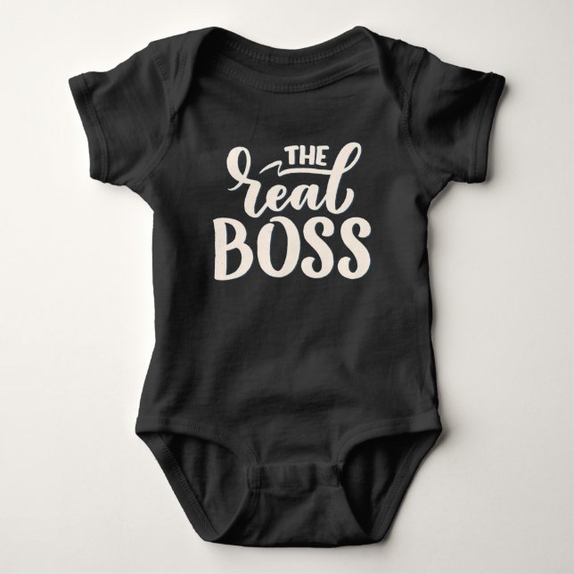 Der echte Boss (der Boss) passt Mama & Me Baby Strampler (Vorderseite)